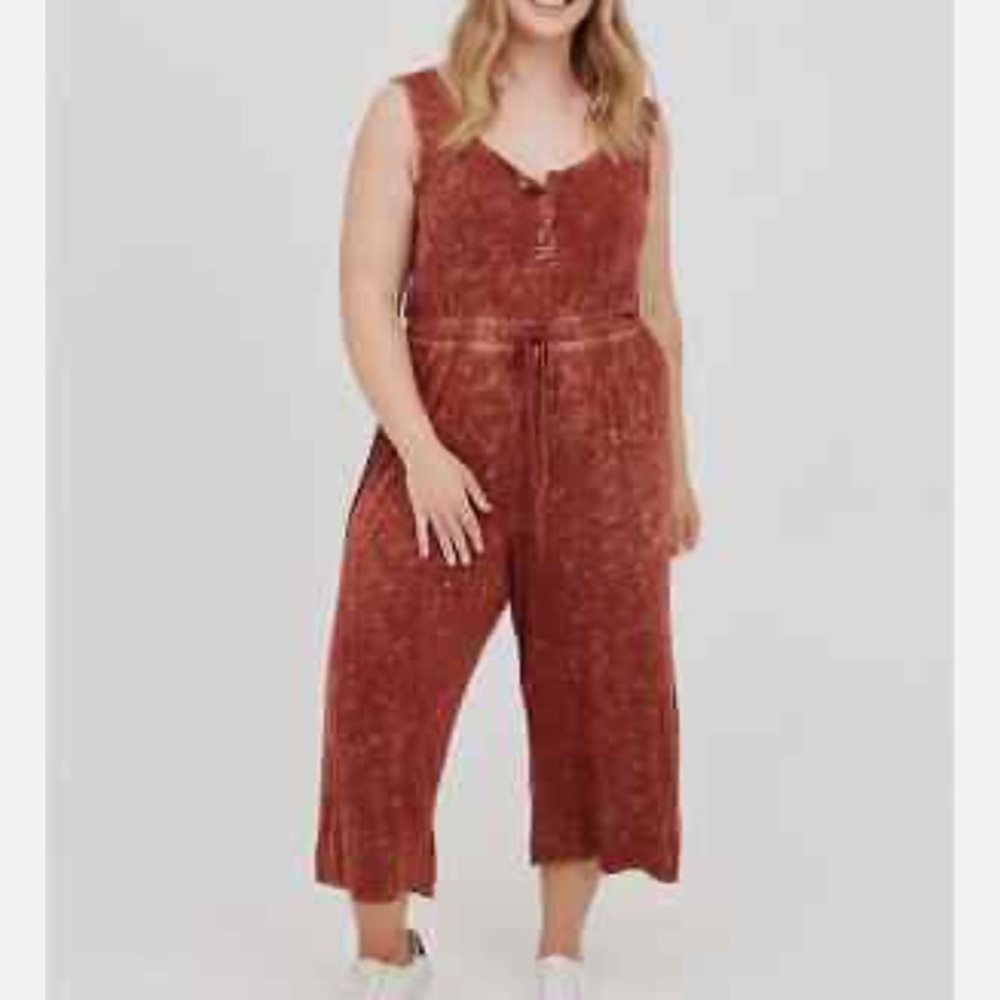 Torrid Super Soft Knit Jumpsuit in Burnt Rust
